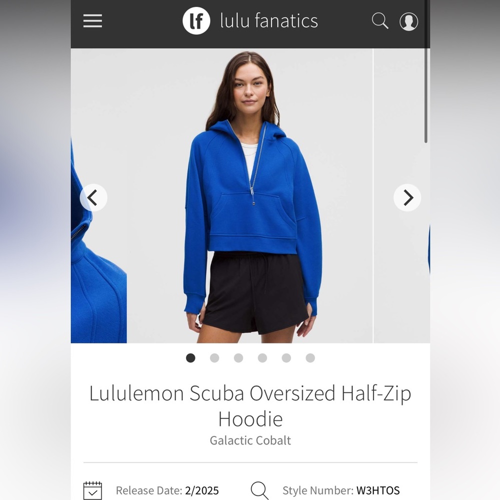 🦄EUC Lululemon Oversized Scuba Half-Zip Hoodie Sz XL/XXL *Galactic Cobalt*🦄